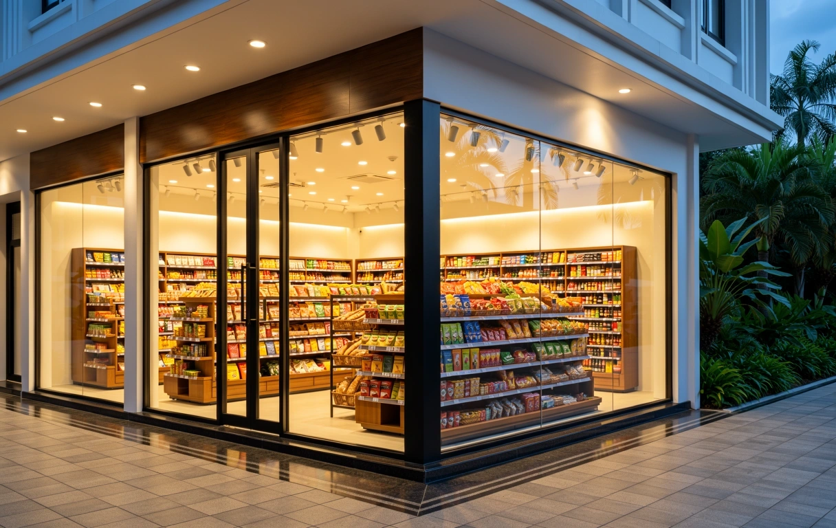 Modern Malaysian neighborhood retail environment