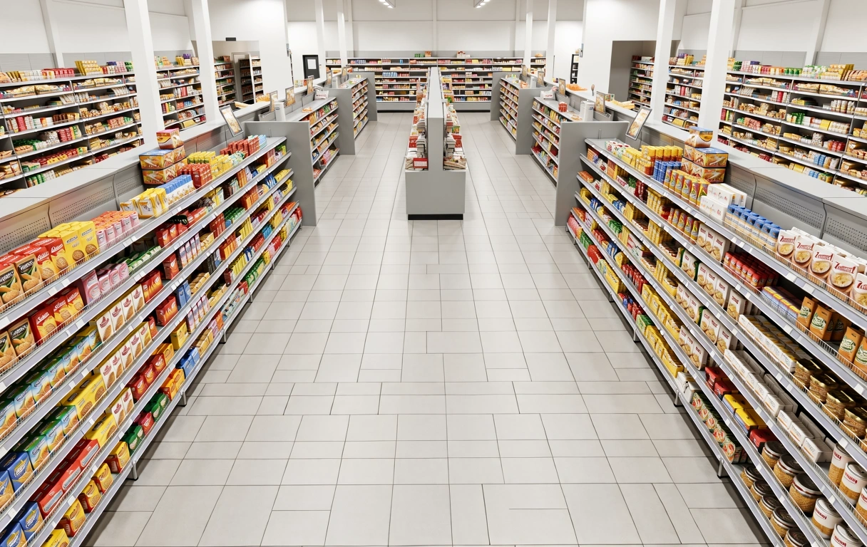 Top-down view of optimized retail space